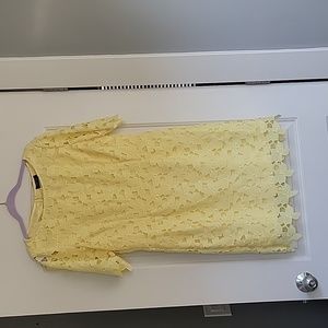 Yellow floral lace dress-- Tahari by Arthur S Levine